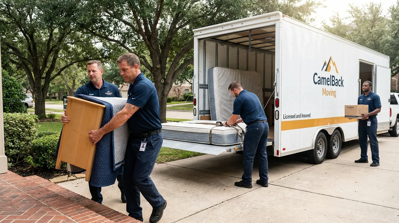 Crew loading residential truck for cross-state move from Mount Kisco, NY